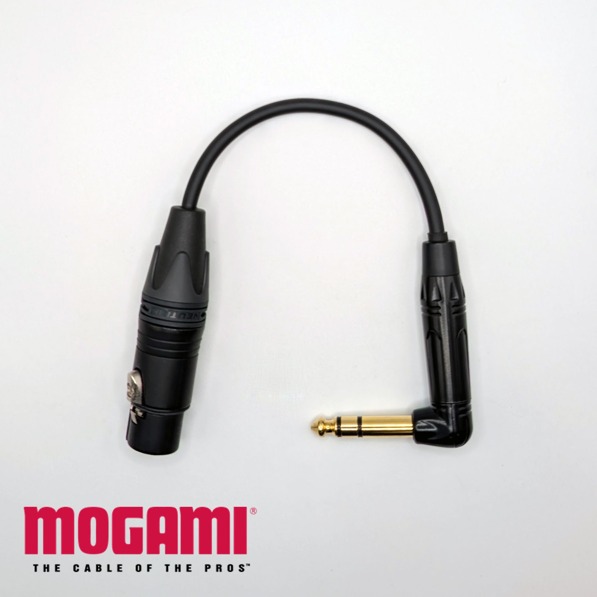 Neutrik Female 4 Pin XLR to Right Angle 6.35mm (1/4") Adaptor - Mogami 26AWG