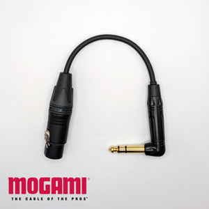 Neutrik Female 4 Pin XLR to Right Angle 6.35mm (1/4") Adaptor - Mogami 26AWG