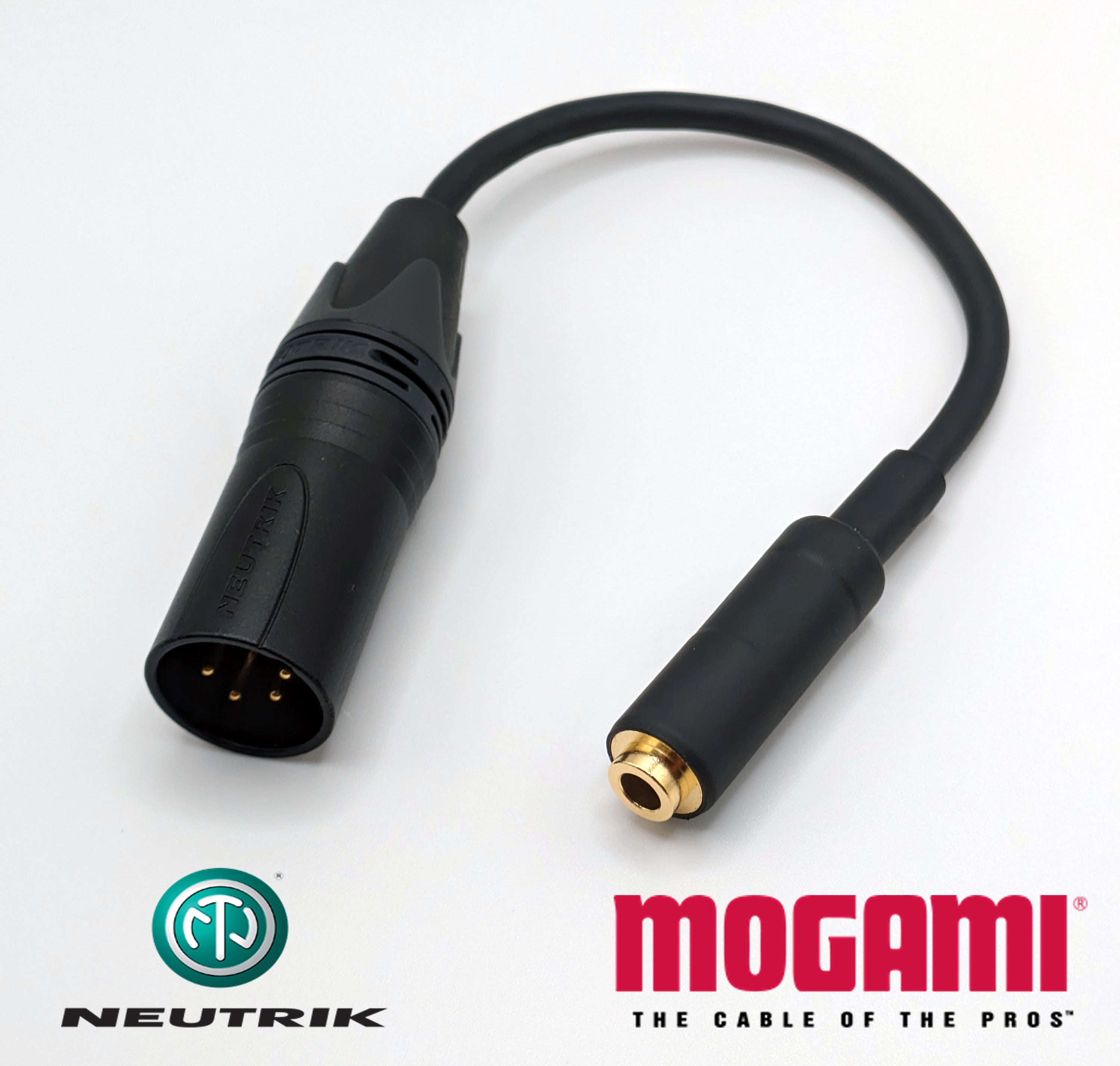 Female 4.4mm to Male 4 Pin XLR Adaptor Cable - Neutrik NC4MXX-B - Mogami