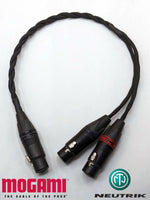 Load image into Gallery viewer, Adaptor Cable - Female 4 Pin XLR to Dual Female 3 Pin XLR - Mogami 22AWG
