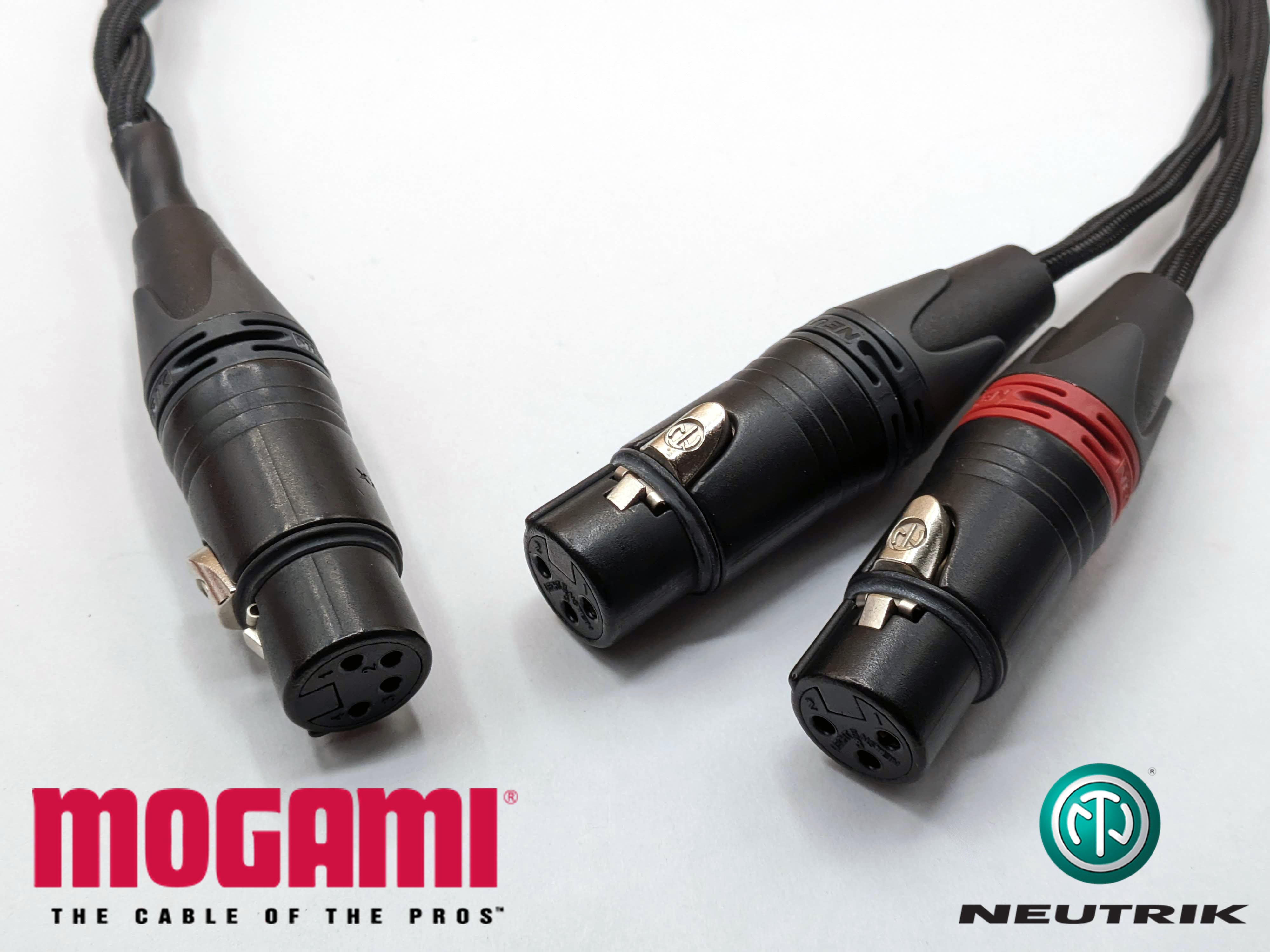 Adaptor Cable - Female 4 Pin XLR to Dual Female 3 Pin XLR - Mogami 22AWG