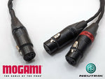 Load image into Gallery viewer, Adaptor Cable - Female 4 Pin XLR to Dual Female 3 Pin XLR - Mogami 26AWG
