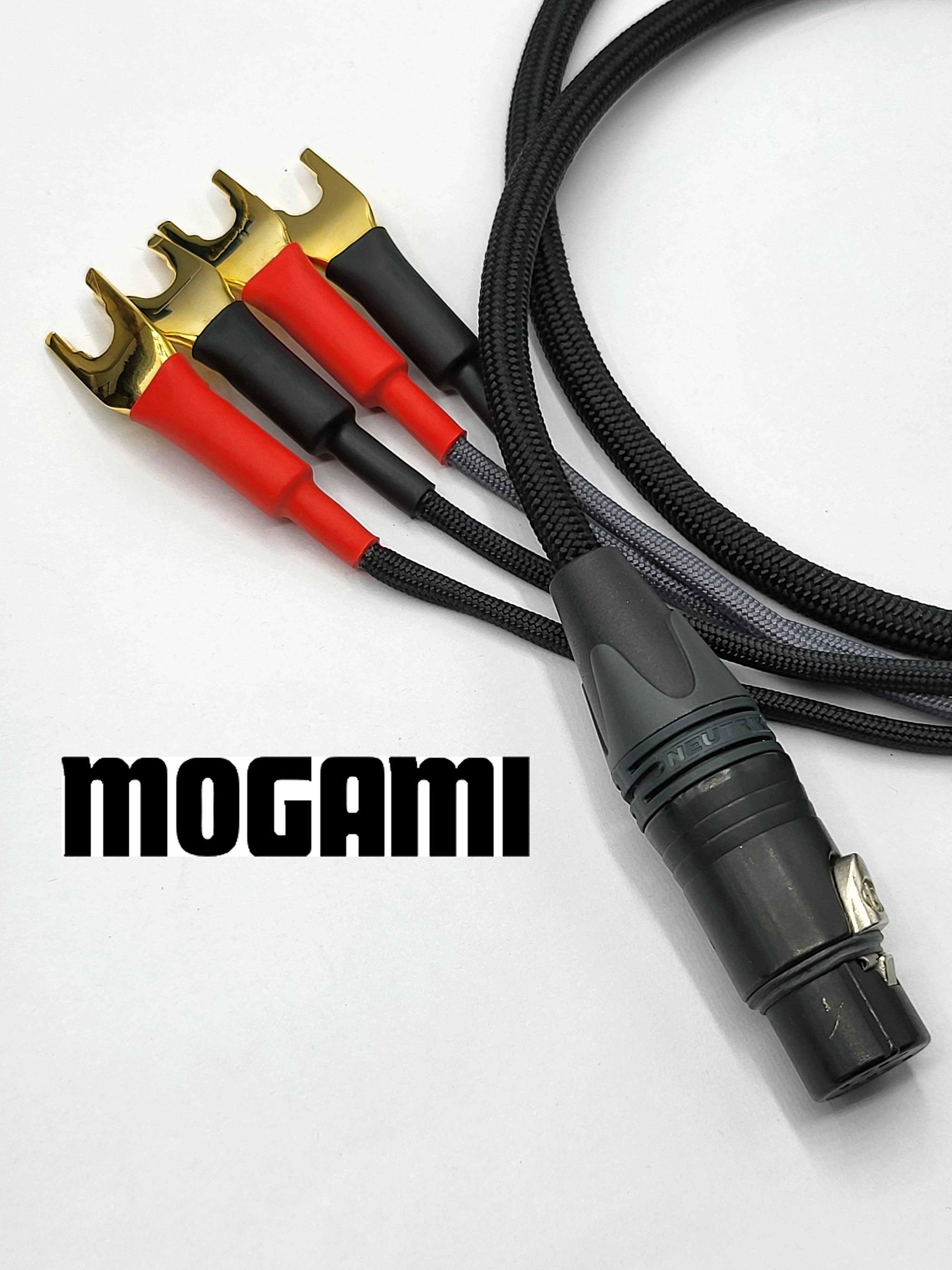 Headphone Adaptor Cable - Speaker Taps Spade Plugs to Female 4 Pin XLR - Mogami 24AWG