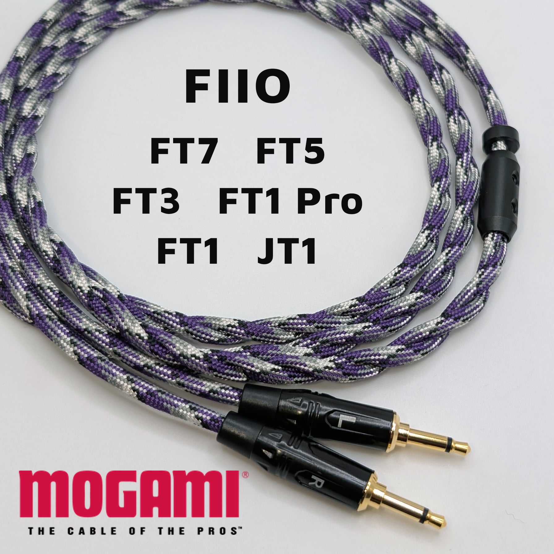Spiral Twin - FIIO FT7 FT5 FT3 FT1 Pro FT1 JT1 Headphone Cable - Mogami 26AWG