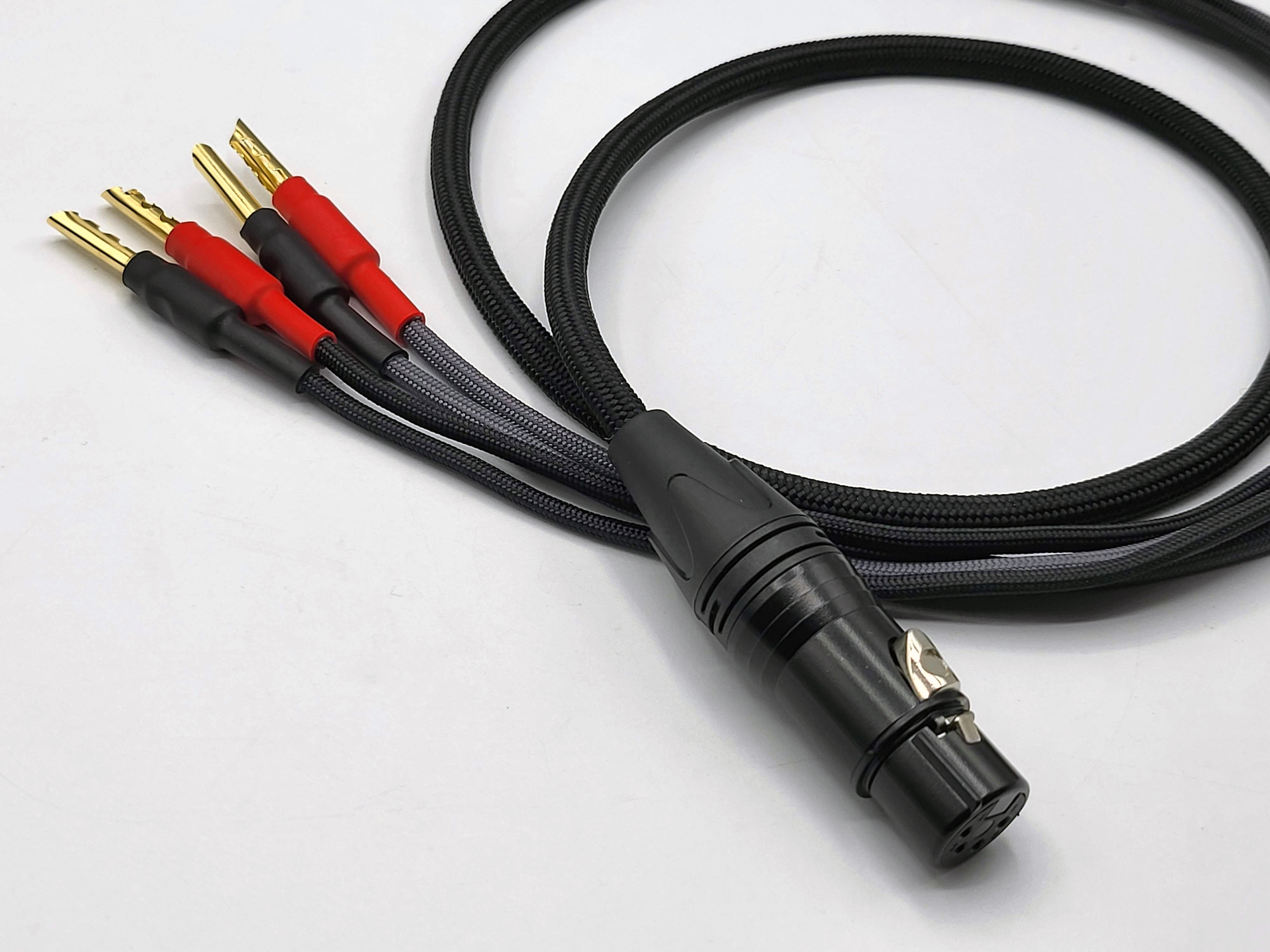 Headphone Adaptor Cable - Speaker Taps Banana Plugs to Female 4 Pin XLR