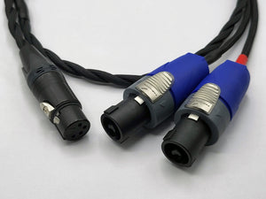 Headphone Adaptor Cable - Dual Benchmark AHB2 Monoblock -  Dual NL2 to Female 4 Pin XLR - Mogami Cable