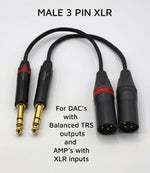 Load image into Gallery viewer, Pair of Balanced TRS to 3 Pin XLR Cables - Male XLR (D10 DAC) or Female XLR (JDS Labs El Amp II+ Balanced)
